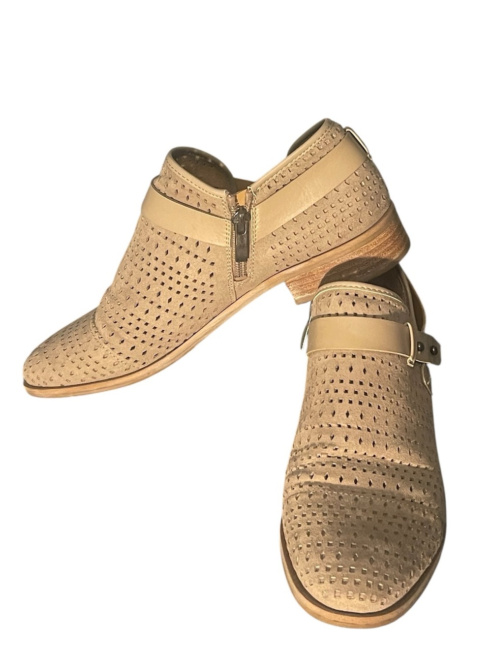 Franco Sarto Rogue beige ankle boots. Size 8M GUC - Picture 2 of 10